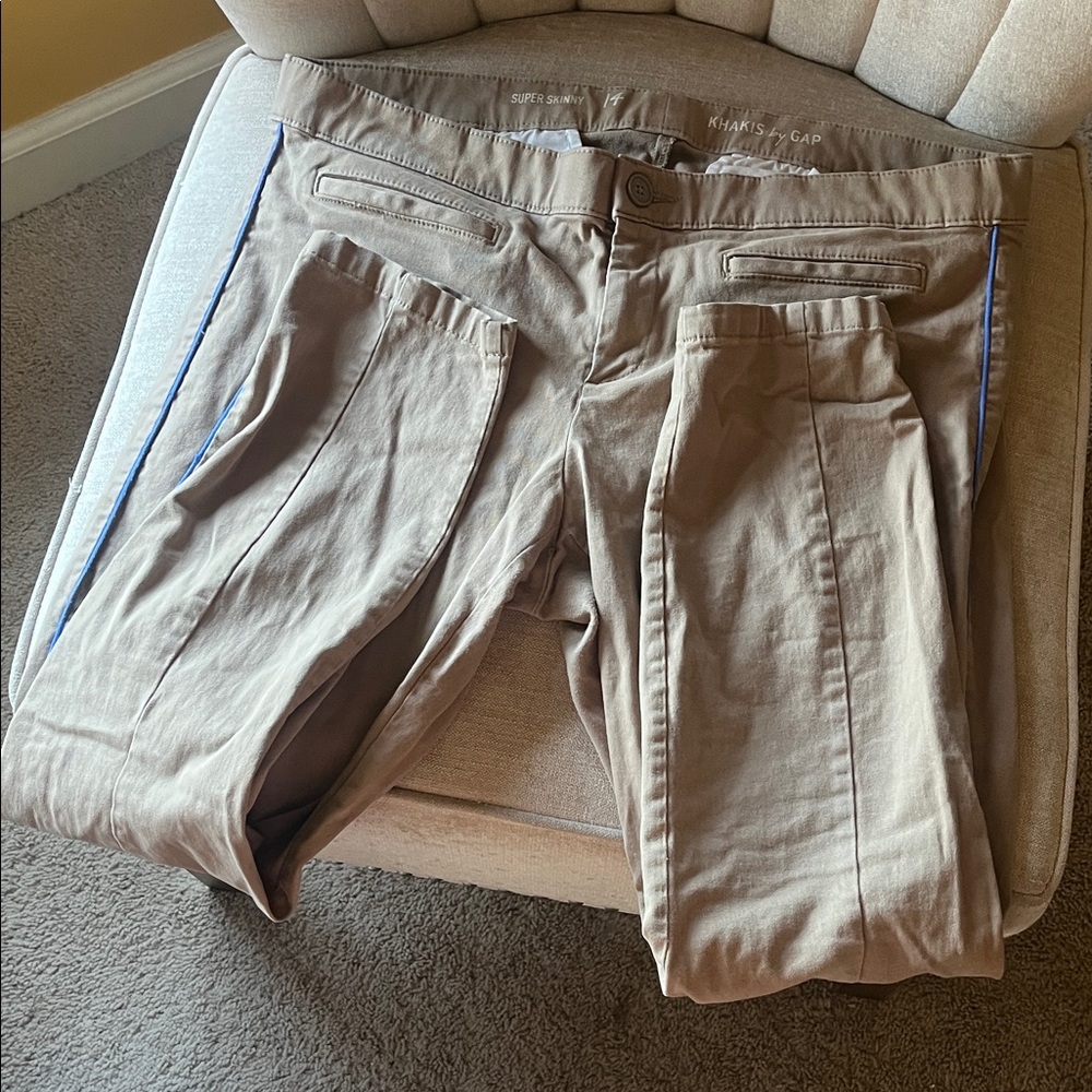 GAP Khaki Trousers with Blue Side Piping